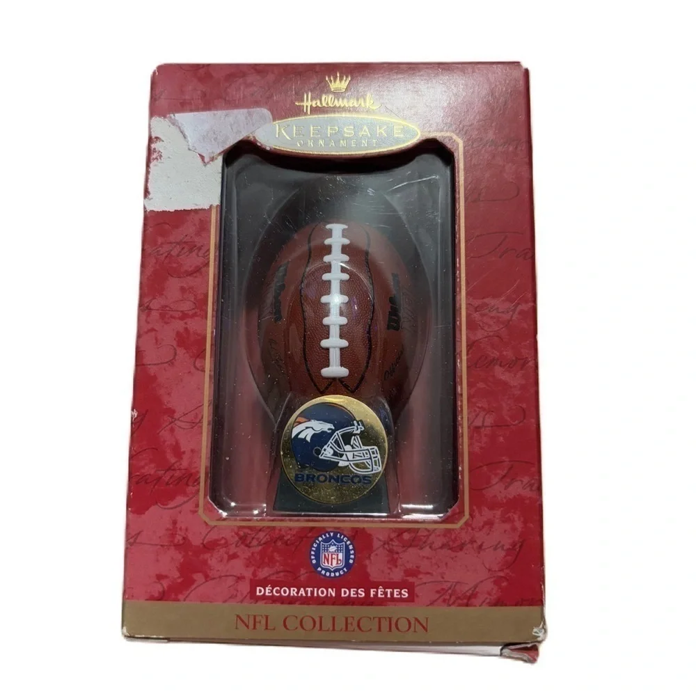 Hallmark Broncos Football Christmas Ornament NEW Denver Vintage